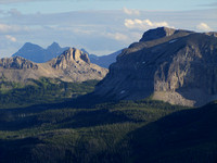 The dark peaks in the distance are Kinnerly and Kintla in Montana. Font Mountain is the interesting peak below them with the closest being Mount Matkin on the right.