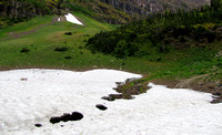 This patch of snow above Wall Lake had an interesting tunnel melted through it from a small stream.