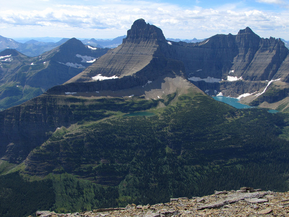 As always I find it hard to not take too many photographs of the most stunning peaks! To the left of Mount Wilbur is Swiftcurrent Mountain and the lookout on top is barely visible.