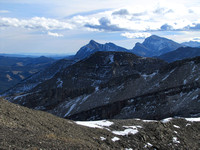 Threepoint Mountain and Bluerock Mountain are the two highest peaks in this shot looking south.