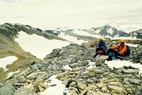 The Nugara brothers take a break above the col just before we descend.