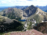 Alderson Lake is an incredible color and sits over 800 metres below the summit of the mountain of the same name.