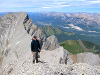 Andrew took this photo of me standing just below the summit.