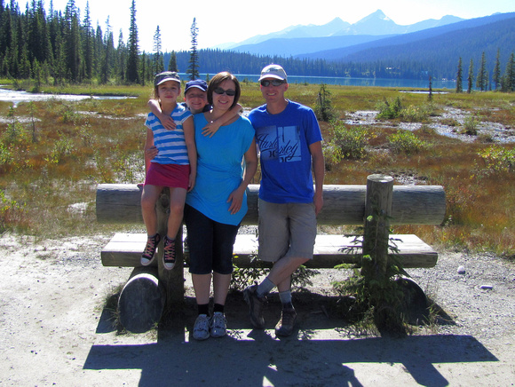 Here we all are on the east end of Emerald Lake.