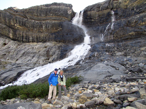I think my Dad and Lynne enjoyed the hike into Bow Glacier Falls.