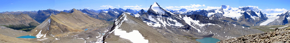 A partial panorama from the false summit of "August Peak"